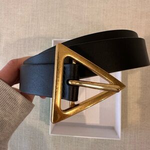 Bottega Veneta Triangle Buckle Leather Belt